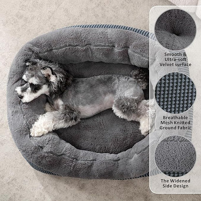 INVENHO Dog Beds for Small Medium Dogs Washable, Calming Dog Bed Small Size Dog, Orthopedic Dog Bed, Warming Soft Calming Sleeping Puppy Bed Durable Pet Bed with Anti-Slip Bottom
