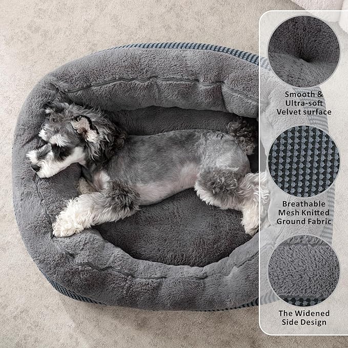 INVENHO Large Dog Beds for Large Dogs Washable, Rectangle Dog Beds Large Sized Dog, Orthopedic Dog Bed, Warming Soft Sleeping Puppy Bed Durable Pet Bed with Anti-Slip Bottom L(35"x25"x10")