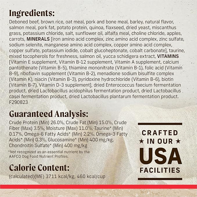 Merrick Healthy Grains Premium Adult Dry Dog Food, Wholesome And Natural Kibble With Beef And Brown Rice - 12.0 lb. Bag