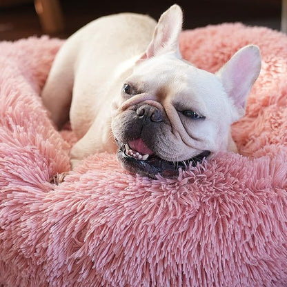 Puppy Beds for Small Dogs Washable 23 Inches Deep Sleep Calming Pink Cute Dog Bed for Girls Chihuahua Bed for Pet Dog Beds Fits up to 20 lbs Pets Beds Machine Washable Dog Bed.