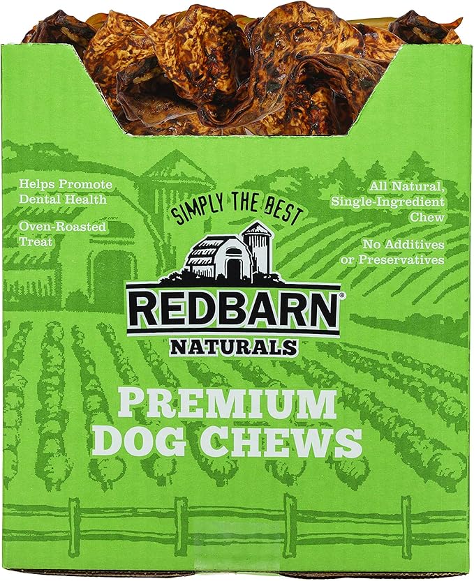 Redbarn All-Natural Bully Coated Cow Ears Chews for Dogs - Premium Crunchy Dental Treats with Chondroitin for Joint Health - Made in USA with No Artificial Ingredients - 4.2 oz Bag