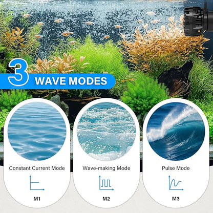 hygger Aquarium Wave Maker for 5-10 Gallon Fish Tanks, Adjustable DC Power Heads for Aquarium with Controller, Aquarium Circulation Pump With Magnetic Base for Saltwater Freshwater Tank 660 GPH