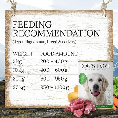 DOG'S LOVE Single Protein, Limited Ingredients, Ethically Sourced, Grain Free Wet Dog Food - Canned Soft Dog Food, Grain Free Dog Food for Your Dog - Premium Can Dog Food | 6 cans (14.1 Oz, Venison)
