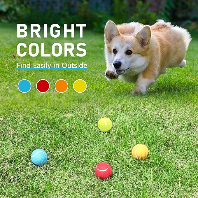 PrimePets Mini Tennis Balls for Dogs, 2 Inch Squeaky Dog Toys, Interactive Dog Toy Balls for Indoor Outdoor, Dog Squeaky Toys for Small & Medium Dogs