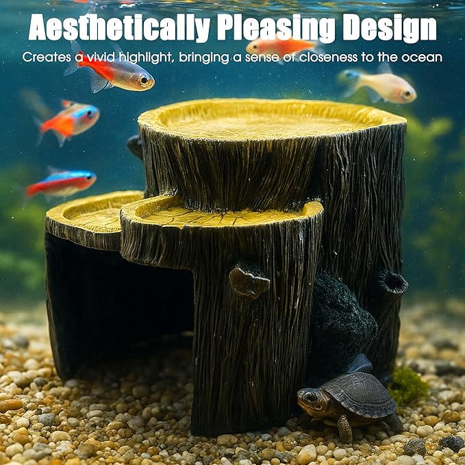 Fish Tank Decorations, Aquarium Decor for Betta Fish Tank Accessories with Plants, Aquarium Accessories, Turtle Tank Decorations, Fish Hideout, Large Tank Ornaments