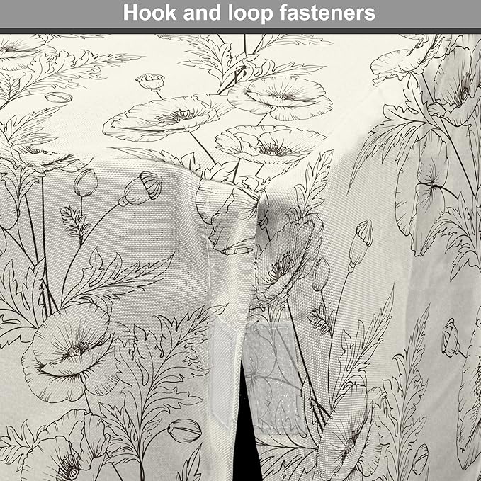 Ambesonne Botanical Dog Crate Cover, Floral Theme Poppy Flowers and Buds Pattern Doodle Style Garden Leaf Motifs, Easy to Use Pet Kennel Cover for Medium Large Dogs, 48 Inch, Dark Brown White