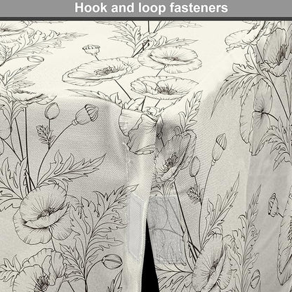 Ambesonne Botanical Dog Crate Cover, Floral Theme Poppy Flowers and Buds Pattern Doodle Style Garden Leaf Motifs, Easy to Use Pet Kennel Cover for Medium Large Dogs, 36 Inch, Dark Brown White