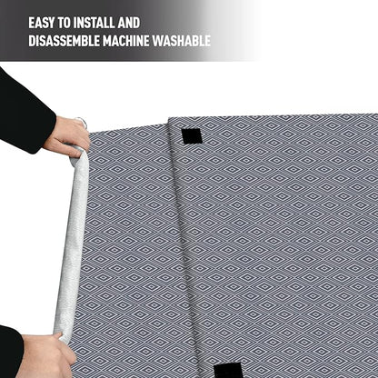 42 Inch Dog Crate Cover for Wire Cages Indoor Breathable Polyester Pet Kennel Cover Machine Wash & Dry Double Door Lagre XL (Cover Only)