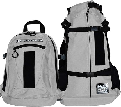 K9 Sport Sack | Adjustable Dog Carrier Backpack (Small, Plus 2 - Light Grey)