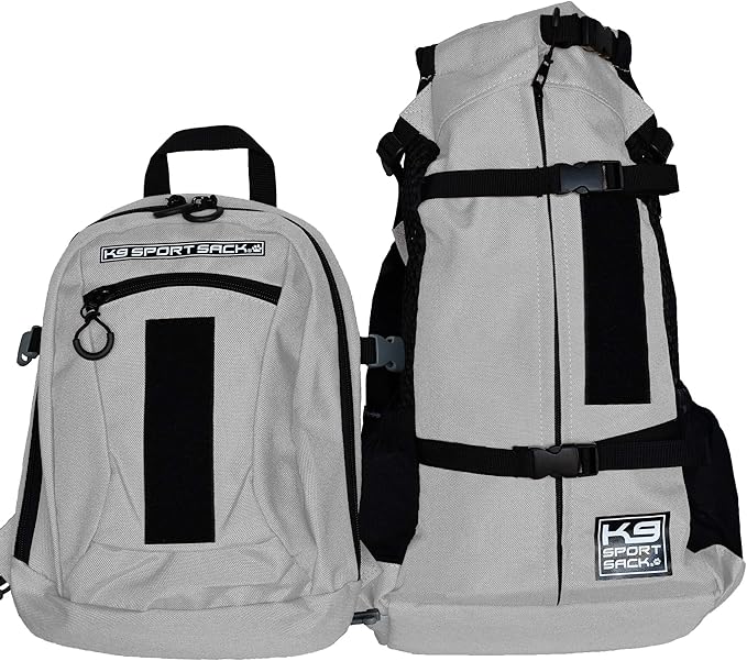 K9 Sport Sack | Dog Carrier Adjustable Backpack (Large, Plus 2 - Light Grey)