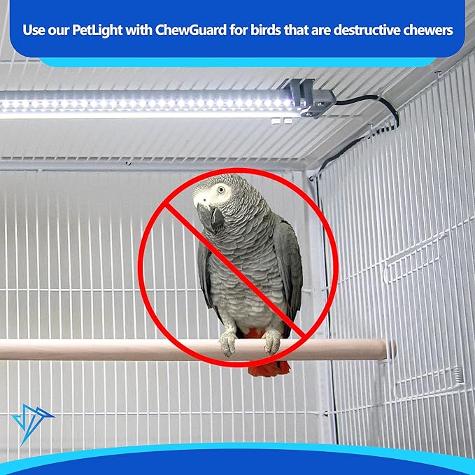 HappyBird Lighting Bird Cage Light - Full Spectrum LED Pet Light - Simulates Natural Environment - Safe for Soft Bill Birds – Easy to Install - (18" Long)
