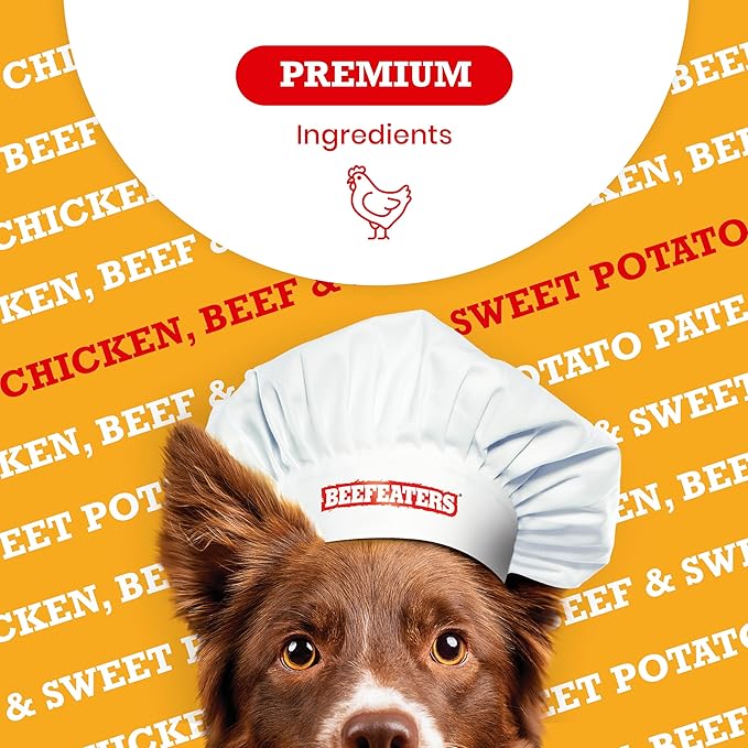 Beefeaters Dog Treats - Chicken, Beef & Sweet Potato Pate 3.5oz, Case of 96 | Complete Adult Dog Food, No Artificial Preservatives | Highly Digestible, Nutrient-Rich | Dog Training Treats for Adults