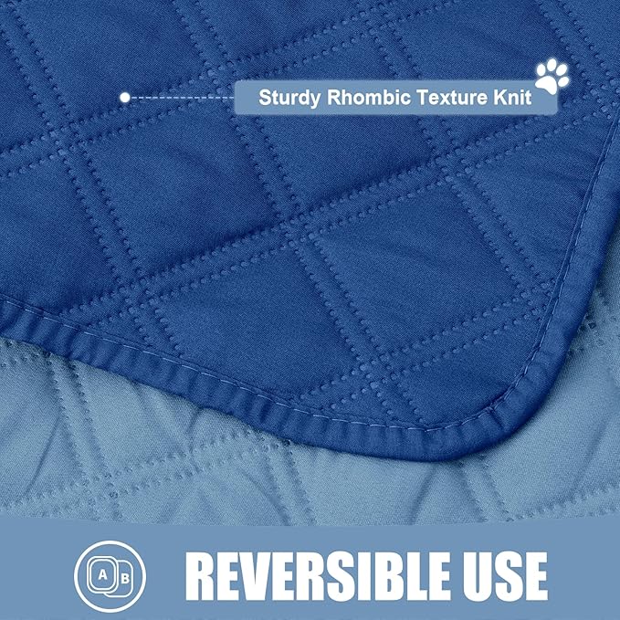 Smiry Waterproof Dog Blanket, Reversible Dog Bed Cover Pet Blanket, Soft Couch Cover for Dogs Washable, Bed Couch Sofa Furniture Protector for Puppy Cat Kids (30"x70", Navy/Blue)