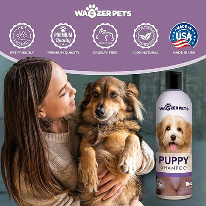 Puppy Shampoo | Natural Puppy Formula Dog Shampoo for Sensitive Skin | Gentle Support Shampoo for Dogs | Puppy Wash for Itchy Skin, Soothes, Cleanses, and Moisturizes | 16 oz