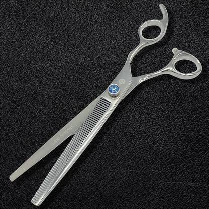 7.5" Saki Shears Dog/Pet Grooming Thinning/Texturizing Scissors - 440C Stainless Steel - Pet Hair Blending Scissor - Pet Grooming Accessories - Shiba (7.5 Inch Thinning Straight)