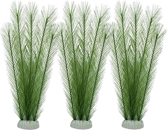 M2cbridge Fish Tank Artificial Silk Green Water Plants Aquarium Decor Soft Grass 3 Pack,12"