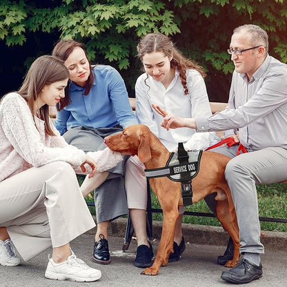 Dogline Unimax Service Dog Harness Vest with Removable Service Dog Patches Adjustable Straps Breathable Neoprene for Medical Identification Training Dogs Girth 36 to 46 in Urban Camo