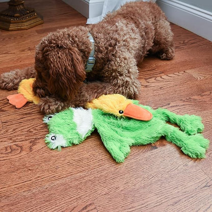 FGA MARKETPLACE Frog-Grey Rabbit- Duck Flat NO Stuffing NO Squeak Plush Dog Toy, Funny Style Will Entertain Your Dog for Hours, Recommended for Small and Medium Dog 21 INCH Long