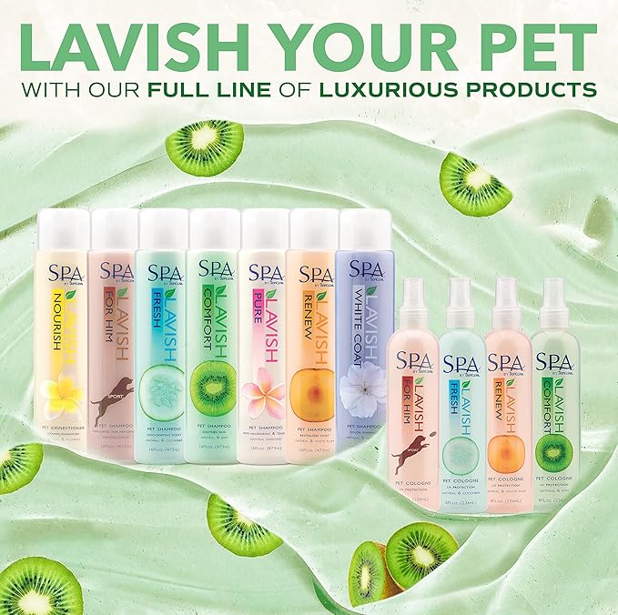 TropiClean SPA Lavish Dog Shampoo | Calming Deodorizing Dog Shampoo | Naturally Derived Salon Grade Ingredients | Made in the USA | 16oz