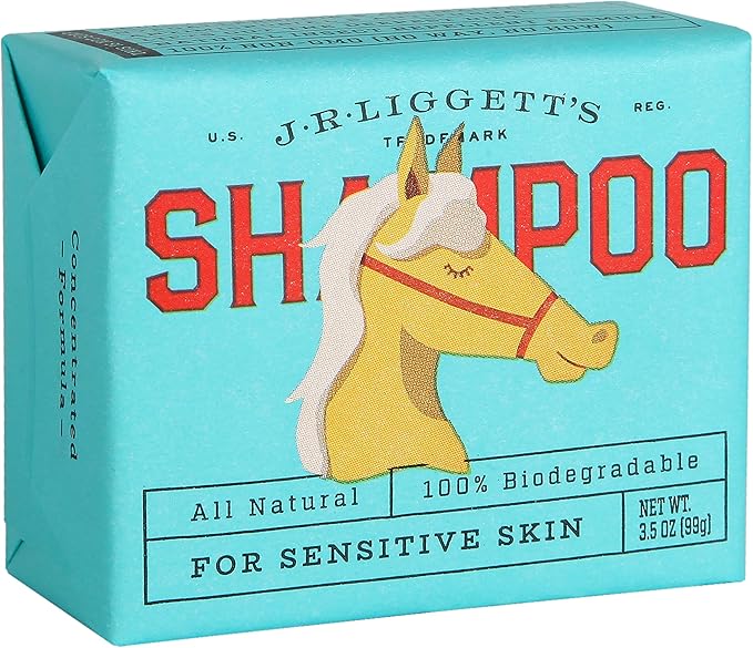 J·R·LIGGETT'S Horse Mane and Tail Shampoo Bar Great for Sensitive Skin | Relieves Dry, Itchy Skin | Hypoallergenic Formula, Biodegradable | 100% Detergent-Free, Ecologically Correct, Non-GMO, 3.5 oz.