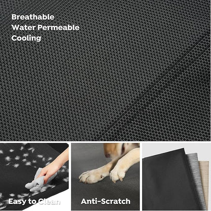 Veehoo Cooling Elevated Dog Bed, Raised Dog Beds for Large Dogs, Outdoor Dog Bed with Guardrail, Upgraded Non-Slip Feet, Breathable Teslin Mesh, Portable Camping Dog Cot, 47 x 29 Inches, Black
