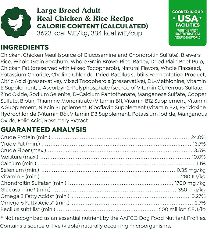 Greenies Smart Essentials Large Breed Adult High Protein Dry Dog Food Real Chicken & Rice Recipe, 15 lb. Bag