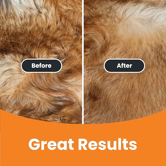 GoPets Self-Cleaning Slicker Brush for Dogs & Cats, Dematting Comb, Dog Brush for Shedding, Gentle Detangling, Suitable for Short & Long Hair, Comfortable Silicone Grip - Orange & Grey