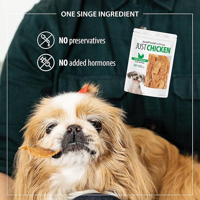 JustFoodForDogs Snack for Dogs, Single-Ingredient Chicken Healthy Dog Treats, 18 oz