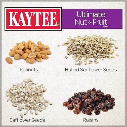Kaytee Ultimate Nut and Fruit Wild Bird Food for Cardinals, Finches, Chickadees, Nuthatches, Woodpeckers, Grosbeaks, Juncos, 9.75 lb