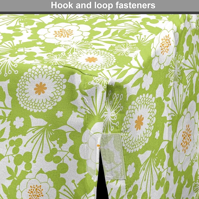 Ambesonne Botanical Dog Crate Cover, Abstract Pattern with Floral Details Spring Beauty Blossom, Easy to Use Pet Kennel Cover for Medium Large Dogs, 48 Inch, Apple Green Pale Orange