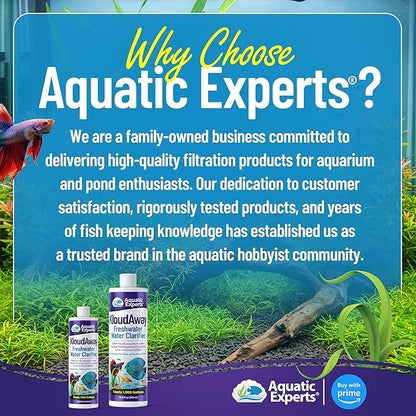 KloudAway Freshwater Aquarium Water Clarifier - Clears Cloudy Water, Water Clarifier for Fish Tank, Made in USA, Aquatic Experts (250 ml)