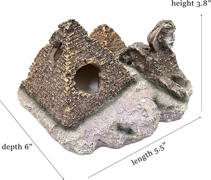 M2cbridge Aquarium Decor Castle Shipwreck Ornament Underwater Landscape(Egyptian Pyramid)