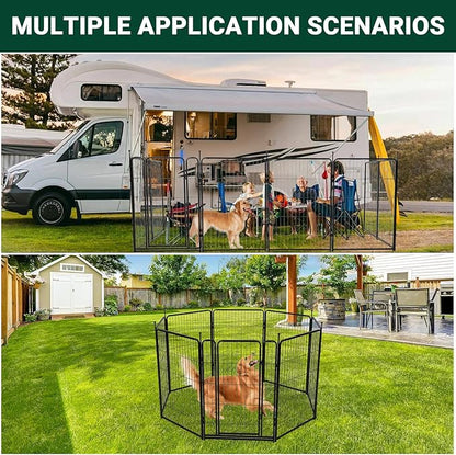 Dog Playpen,40" Height 42.6 Ft(L) 16 Panels Pet Play Pen, Indoor/Outdoor,Heavy Duty Metal Pet Exercise Pen, Wide Door Low Threshold,Portable Pet Playpen for Rv Camping Garden Yard, Quick Install