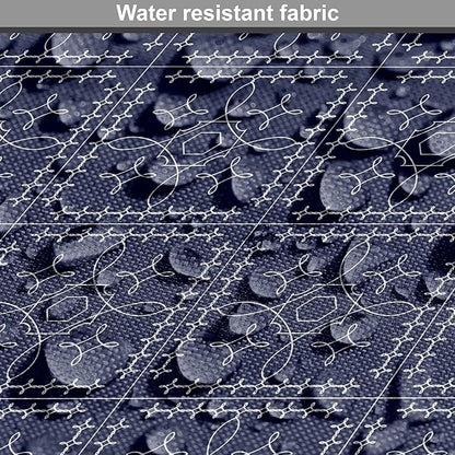 Ambesonne Abstract Geometry Dog Crate Cover, Style Motifs in Squares Rhythmic Arrangement, Easy to Use Pet Kennel Cover for Cats & Medium Dogs, 30 Inch, Blue White