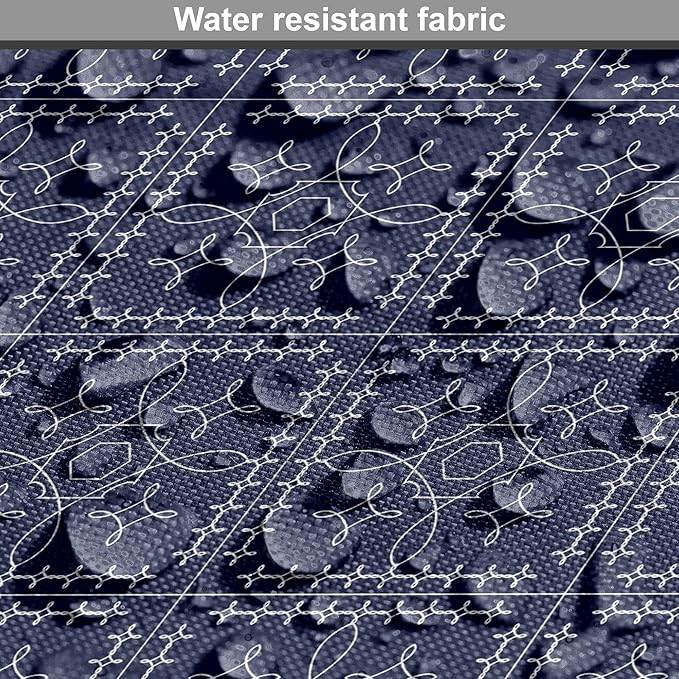 Ambesonne Abstract Geometry Dog Crate Cover, Style Motifs in Squares Rhythmic Arrangement, Easy to Use Pet Kennel Cover for Small Dogs Puppies Kittens, 18 Inch, Blue White