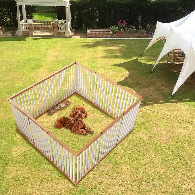 Dog Playpen Foldable Metal Pet Pen Fence Pet Door 12 Panels for Medium/Small Dogs, Indoor & Outdoor,Portable Pet Playpen for Camping, Yard and RV