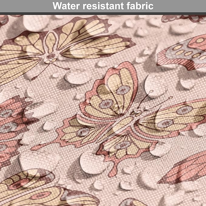 Ambesonne Butterfly Dog Crate Cover, Summer Time Ornamental Flying Creatures in Rose Tones, Easy to Use Pet Kennel Cover for Medium Large Dogs, 42 Inch, Blush Coral