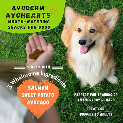 AvoDerm AvoHearts Salmon and Avocado Formula Dog Treats, 5oz bag