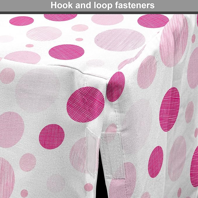Ambesonne Abstract Dog Crate Cover, Pastel Circles Geometric Round Ovals with Hand Drawn Wavy Stripes, Easy to Use Pet Kennel Cover for Cats & Medium Dogs, 24 Inch, Magenta Pale Pink