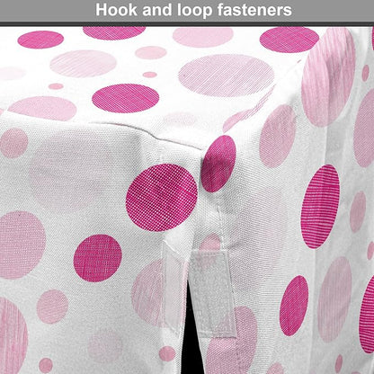 Ambesonne Abstract Dog Crate Cover, Pastel Circles Geometric Round Ovals with Hand Drawn Wavy Stripes, Easy to Use Pet Kennel Cover for Cats & Medium Dogs, 24 Inch, Magenta Pale Pink