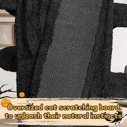 Luxury Cat Tree Tower for Indoor Cats,88.6" Tall Cat Tree,Multi-Level Furniture Activity Center with Scratching Posts Stand House Condo Funny Toys Kittens Pet Play House, Black