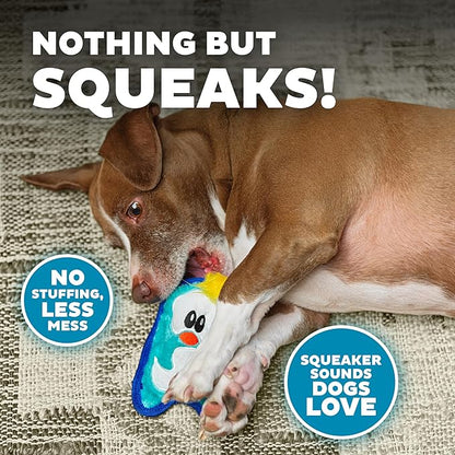 Outward Hound Durablez Minis Stuffing-Free Squeaky Plush Dog Toy for Puppies & Small Dogs - Interactive, Soft Yet Tough, No Mess, Jumbo Squeaker, Long-Lasting Play, Penguin