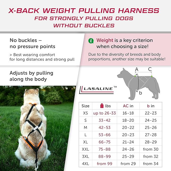 Dog Weight Pulling Harness , XBack for Canicross , Dog Sport , Bike Joring , Ski Joring , Sled Harness, Dog mushing , Dog Running Harness , Black Neongreen