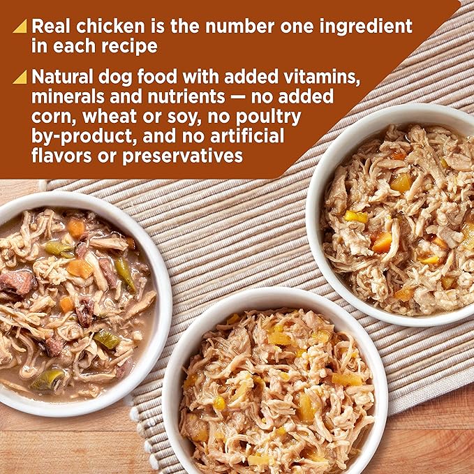 Nature_ Recipe Grain Free Chicken Recipe, Chicken & Venison Recipe and Chicken & Duck Recipe in Savory Broth Variety Pack Wet Dog Food, 12-2.75 oz. Cups, 2 Count