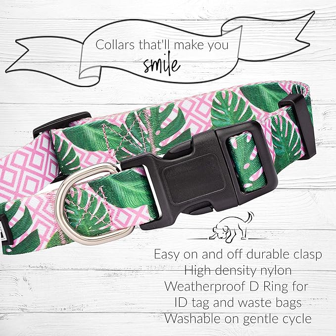 Lucky Love Dog Collars | Girl, boy Dog Collar for Small Medium Large Dogs - Comfortable, Soft, Cute - Laguna, Medium