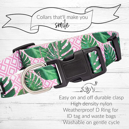 Lucky Love Dog Collars | Girl, boy Dog Collar for Small Medium Large Dogs - Comfortable, Soft, Cute - Laguna, Medium