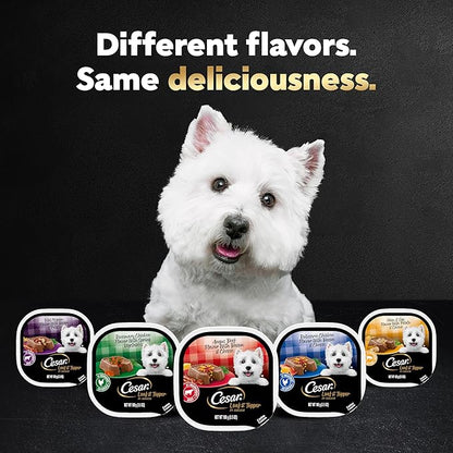 Cesar Wet Dog Food Loaf in Sauce Bacon Feast Variety Pack, 3.5 oz. Easy Peel Trays (12 Count, Pack of 2)