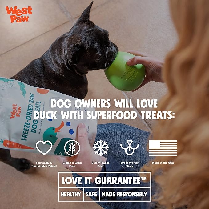 WEST PAW All-Natural Raw Freeze-Dried Dog Treats  Farm-Fresh Duck Training Treats for Dogs with Fiber, Beta Carotene, Vitamins A, E, C  Wholesome Canine Treat for Puppies, Senior Dogs  2.5 Oz.
