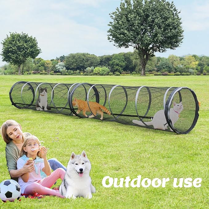 Cat Furniture for Indoor and Outdoor Playpen Portable Cat Tunnels, Kennel Enclosure,Portable Catio for Indoor Cats, Dogs & Small Animals,Easy Connected with Tents or Cubes,2 Packs.