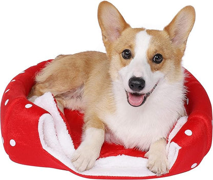 Spring Fever Hamster Guinea Pig Rabbit Dog Cat Chinchilla Hedgehog Bird Small Animal Pet Bed House Hideout Cage Accessorie B Red S (12.2 * 12.2 inch)